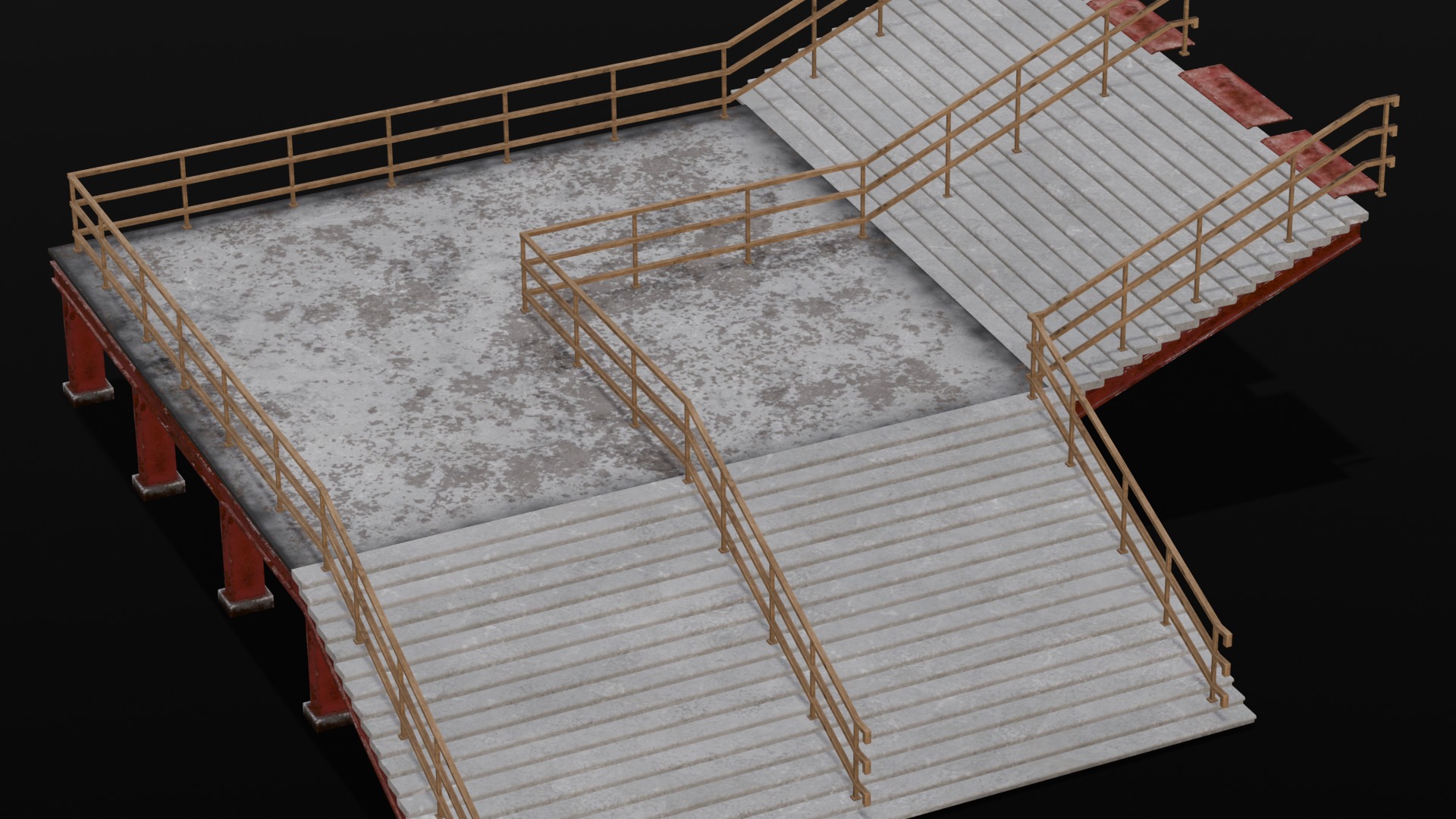 Stair 3D Model Low-poly 3D model_5