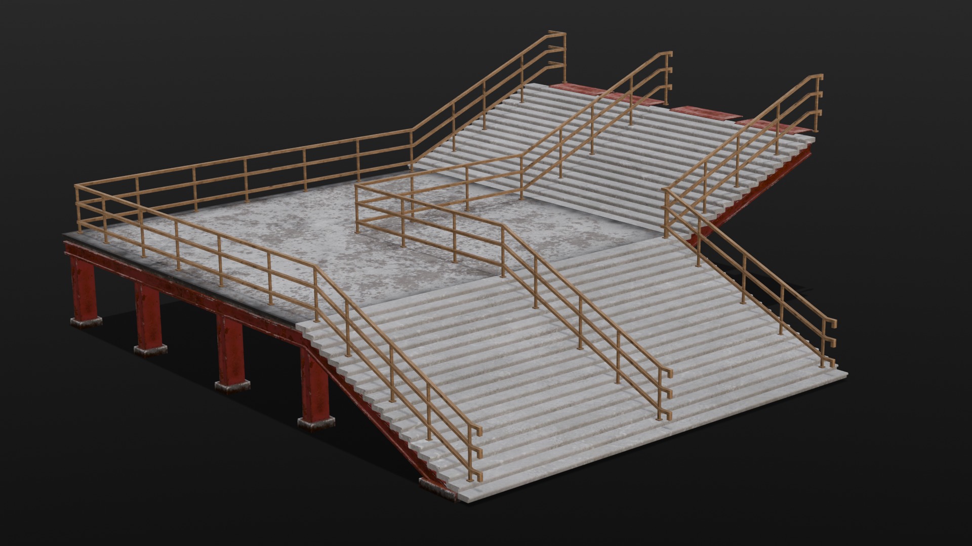 Stair 3D Model Low-poly 3D model_4