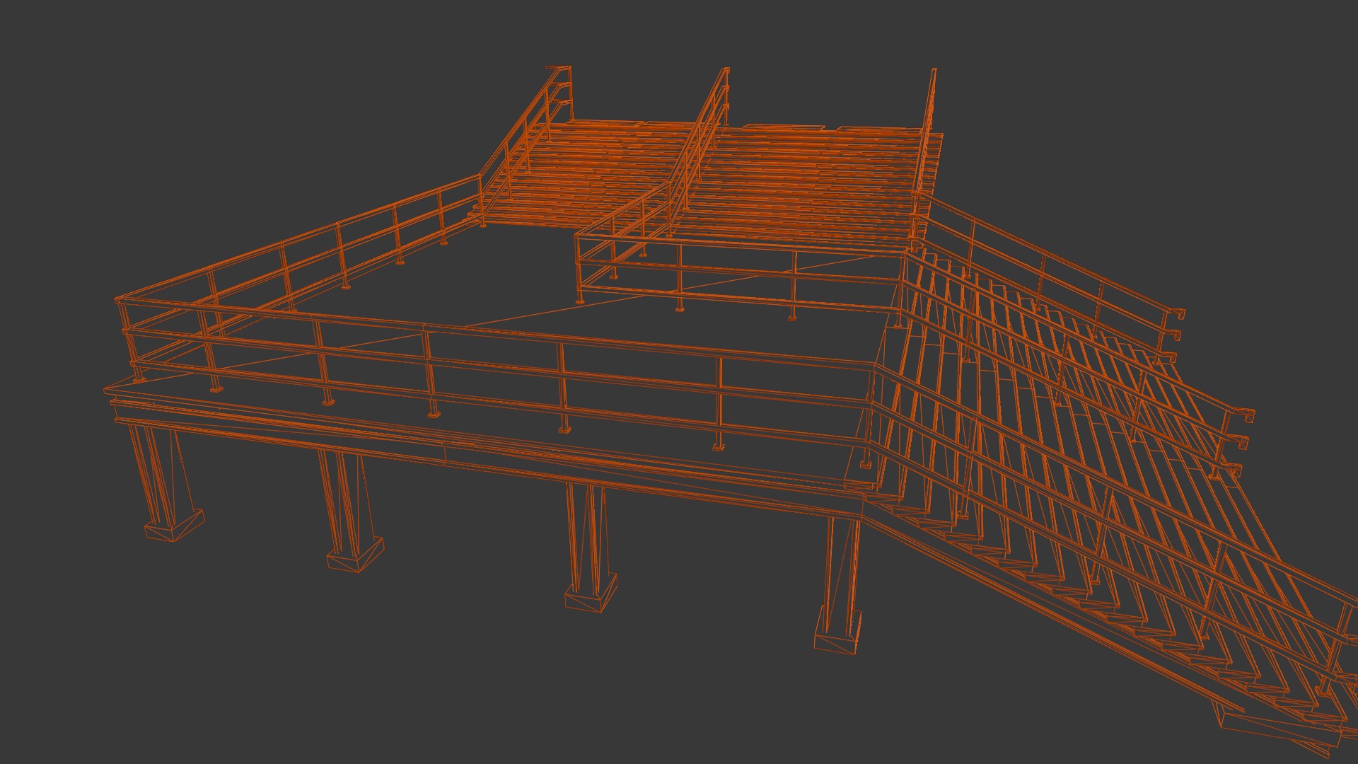 Stair 3D Model Low-poly 3D model_12