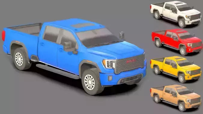 Low-poly GMC Sierra HD Denali 3D Models