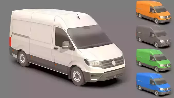 Low-poly Volkswagen Crafter 3D Models