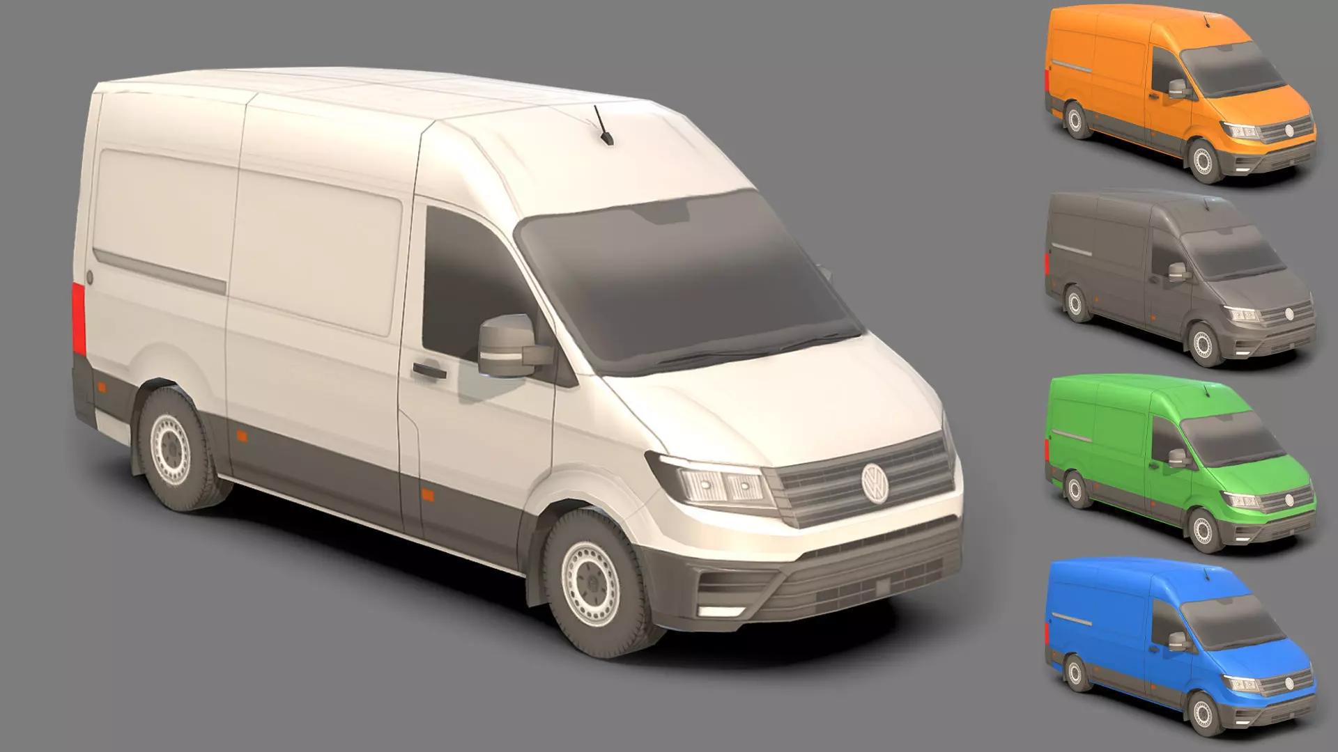 Low-poly Volkswagen Crafter 3D Models Low-poly 3D model_0