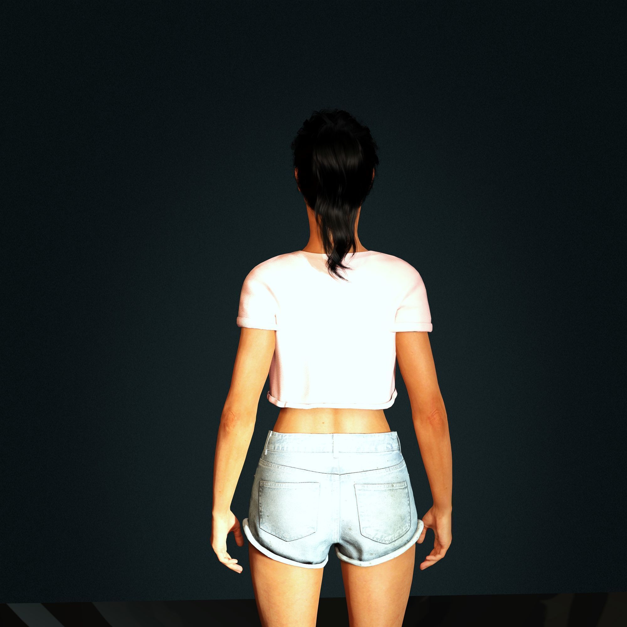 Rihanna Character  Low-poly 3D model_9