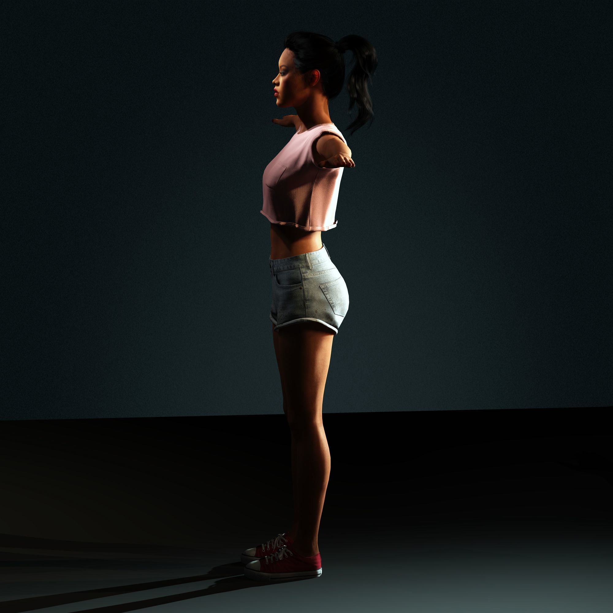 Rihanna Character  Low-poly 3D model_12