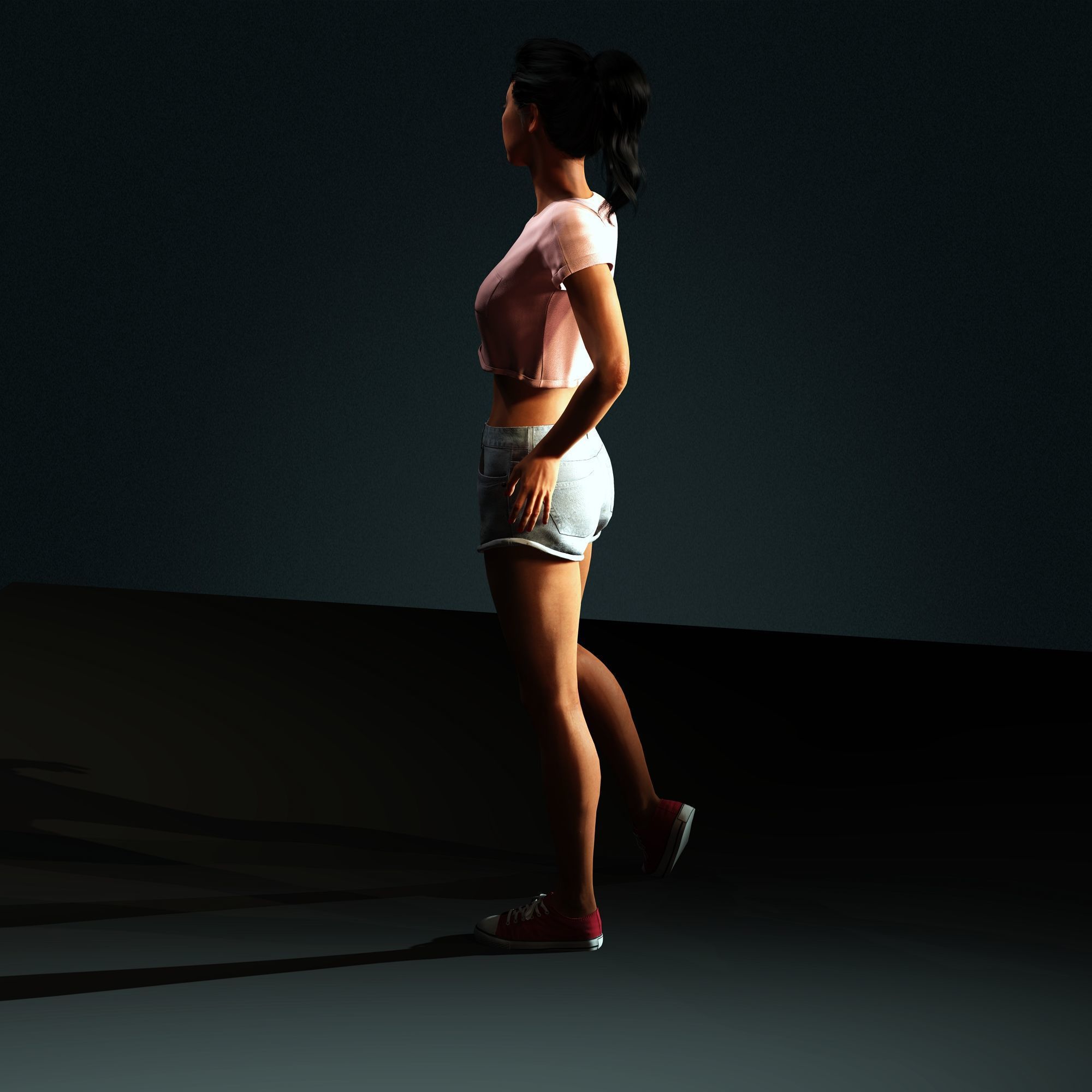 Rihanna Character  Low-poly 3D model_7