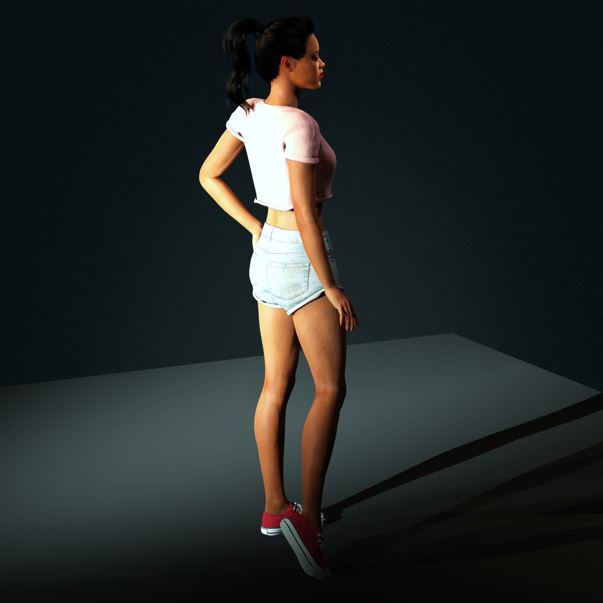 Rihanna Character  Low-poly 3D model_17