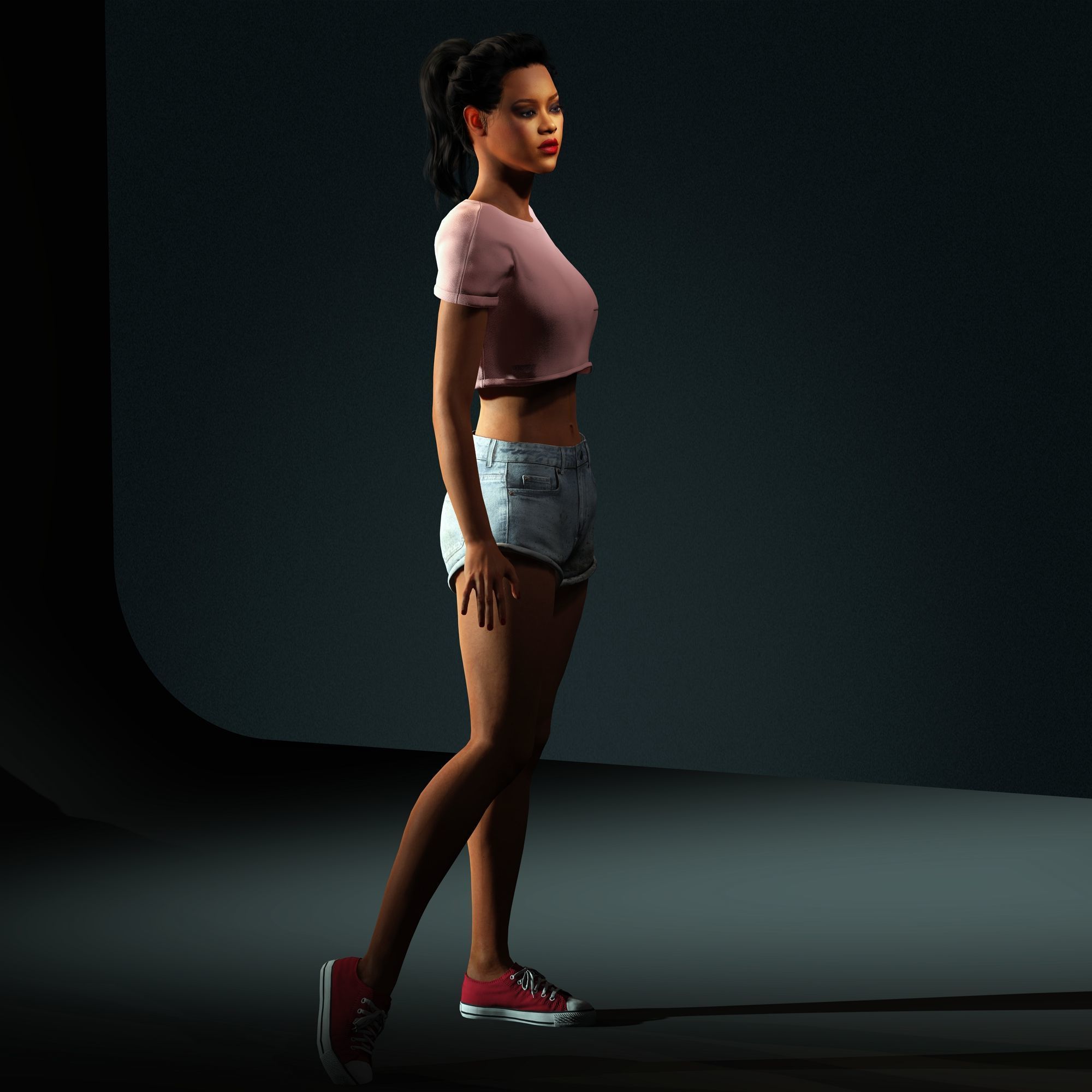Rihanna Character  Low-poly 3D model_16