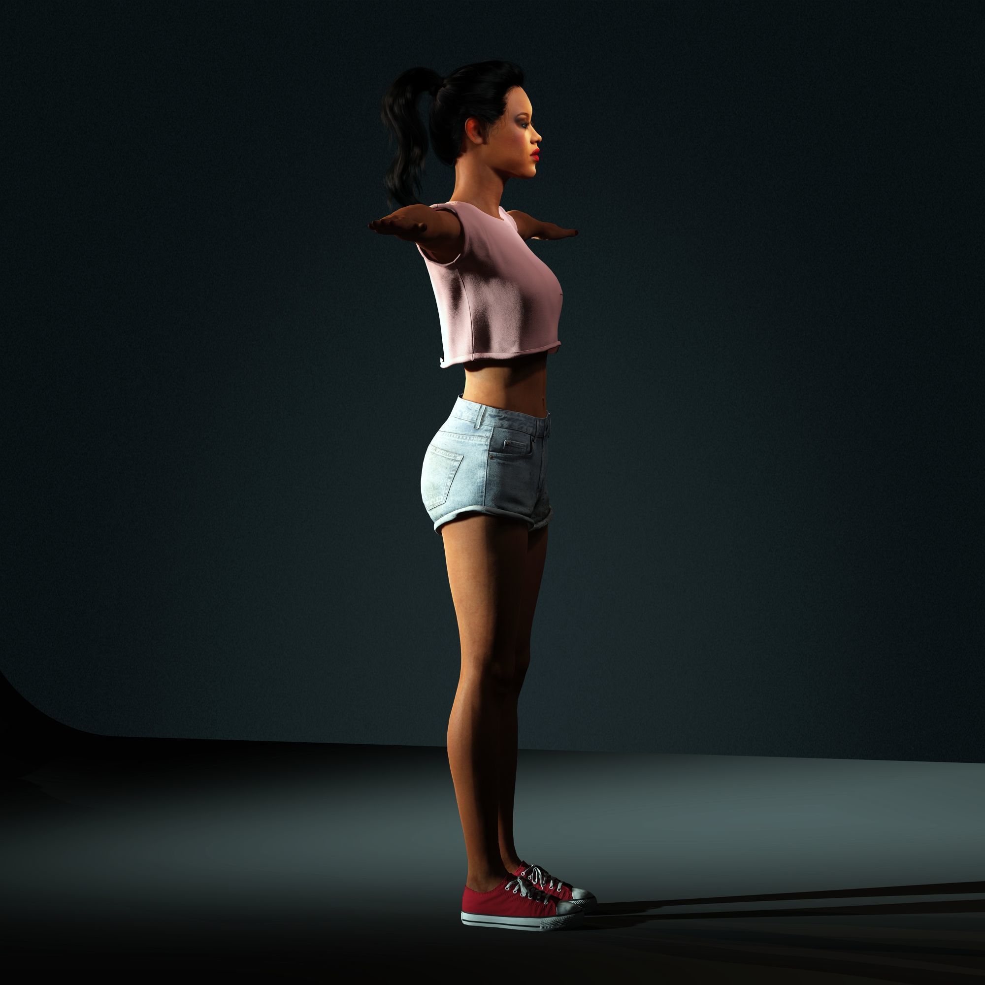 Rihanna Character  Low-poly 3D model_14