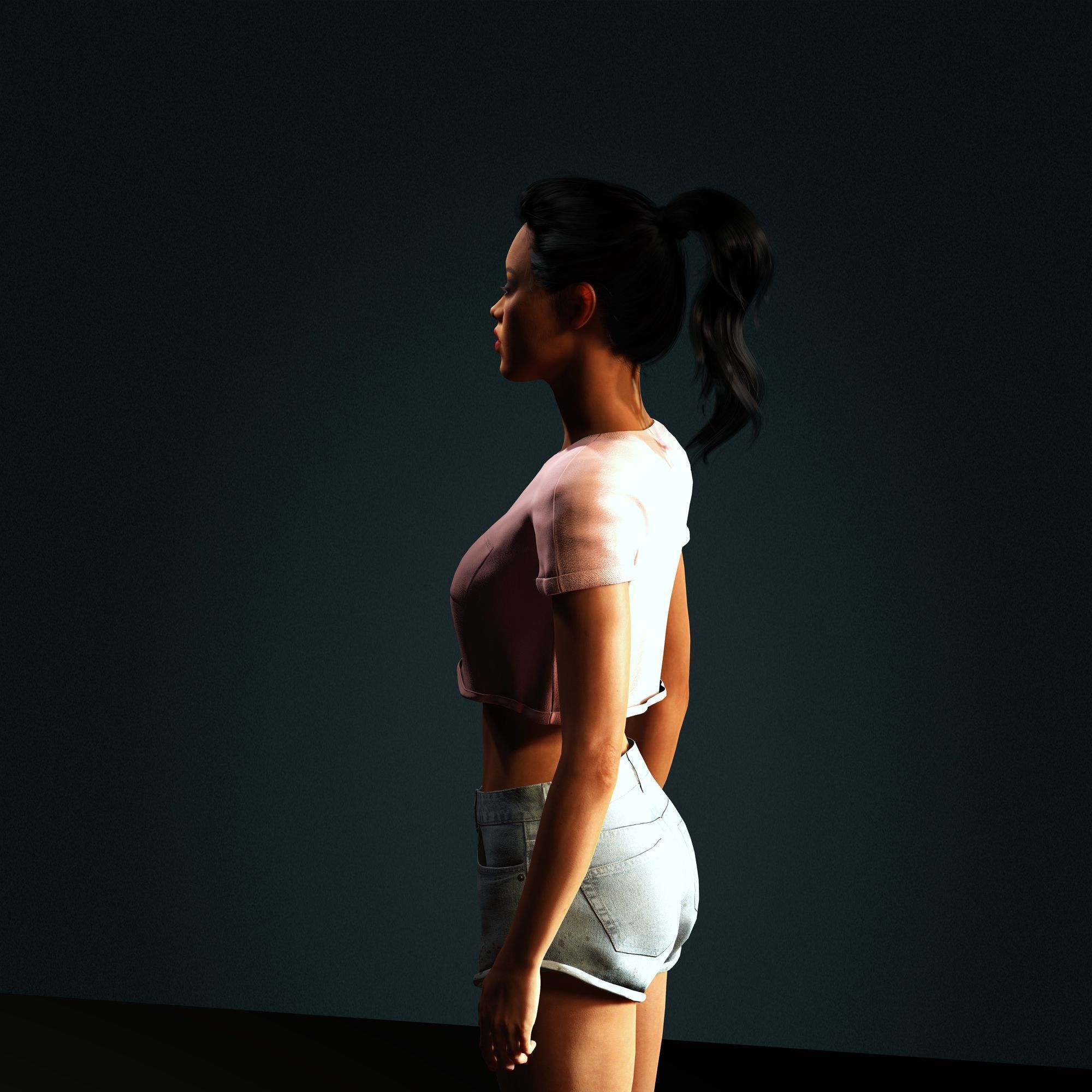 Rihanna Character  Low-poly 3D model_8