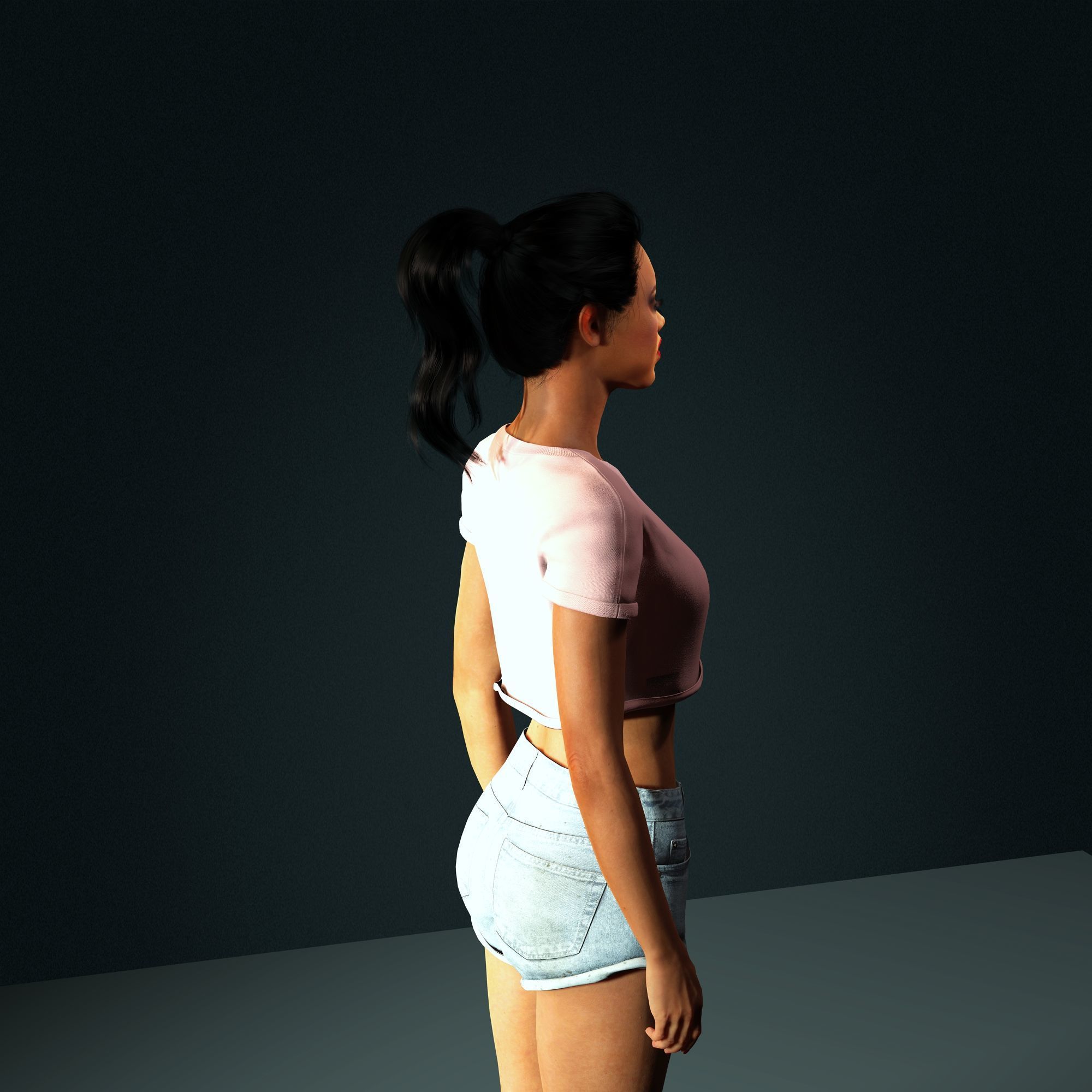 Rihanna Character  Low-poly 3D model_10