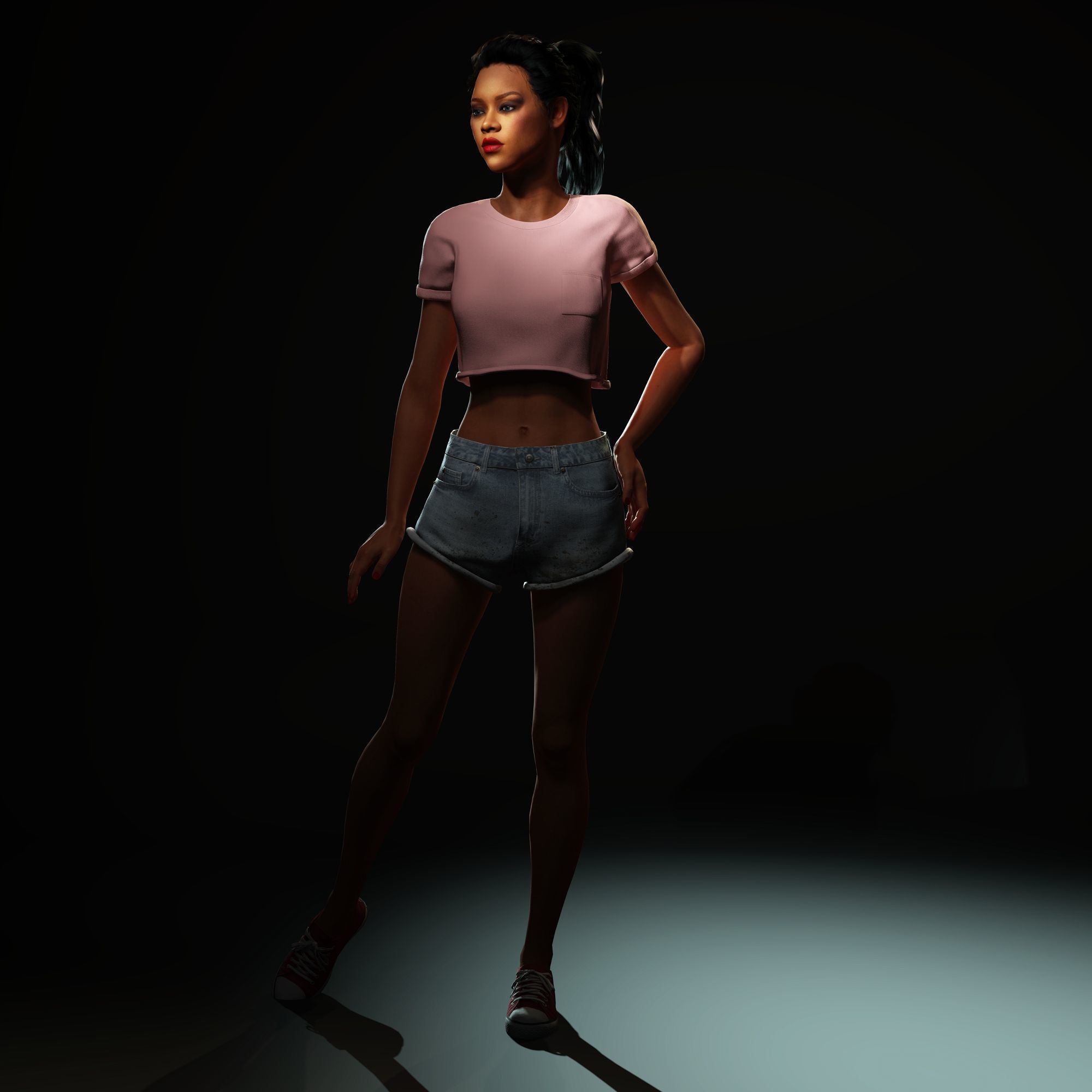 Rihanna Character  Low-poly 3D model_15