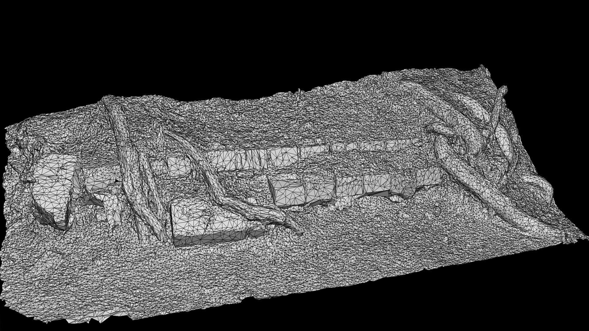 ancient ruins steps arch-element photogrammetry Low-poly 3D model_5