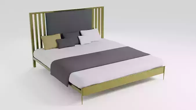 Luxurious bed in Scandinavian style