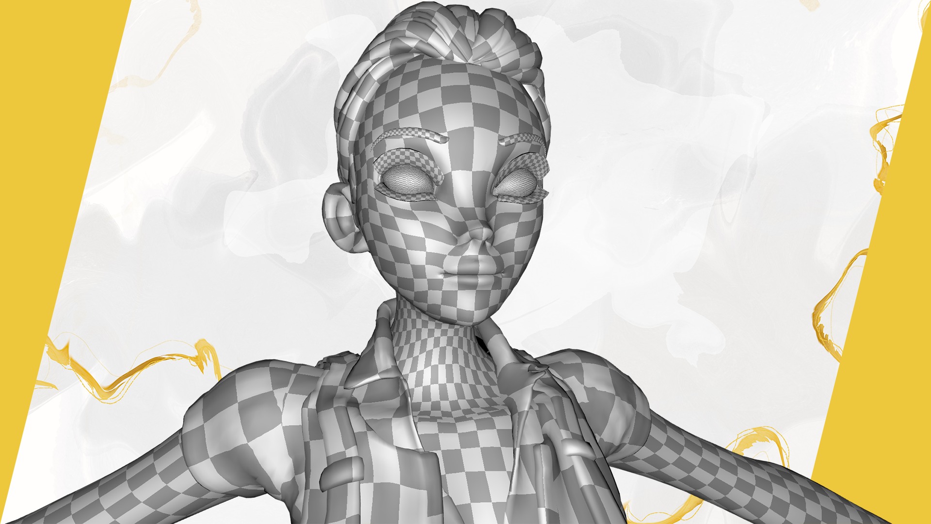 Explorer Adventurous Black Woman with Gear stylized figure Low-poly 3D model_30