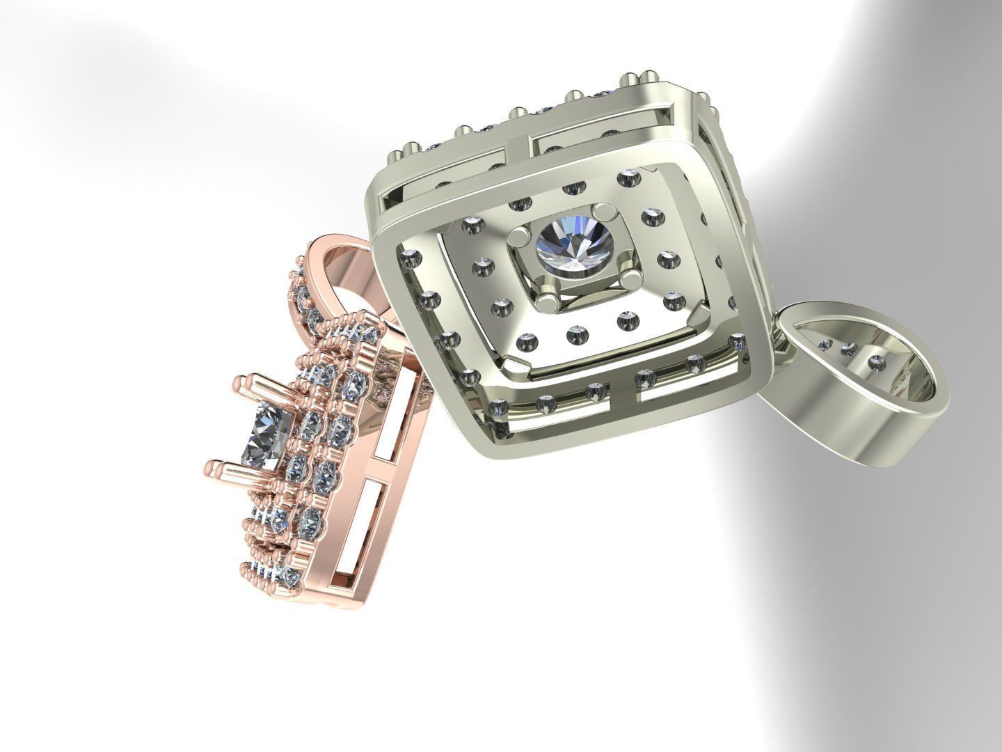 DIAMOND PENDANT 1 3D print model_3