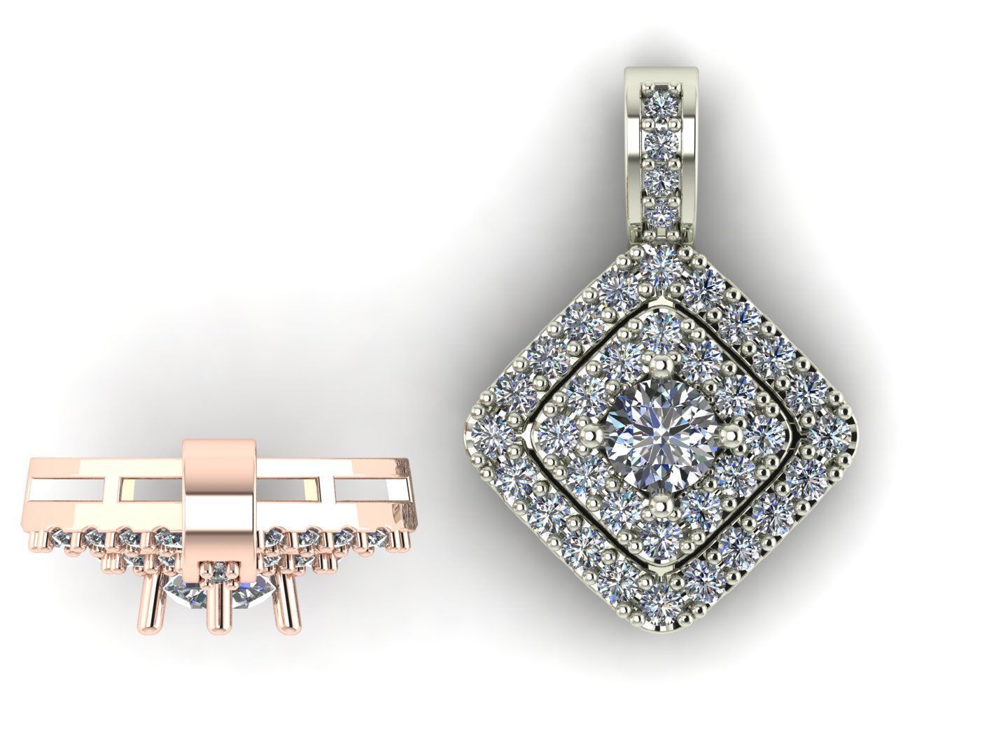 DIAMOND PENDANT 1 3D print model_2