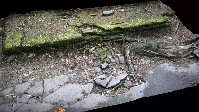 ancient ruins arch-element moss debris photogrammetry