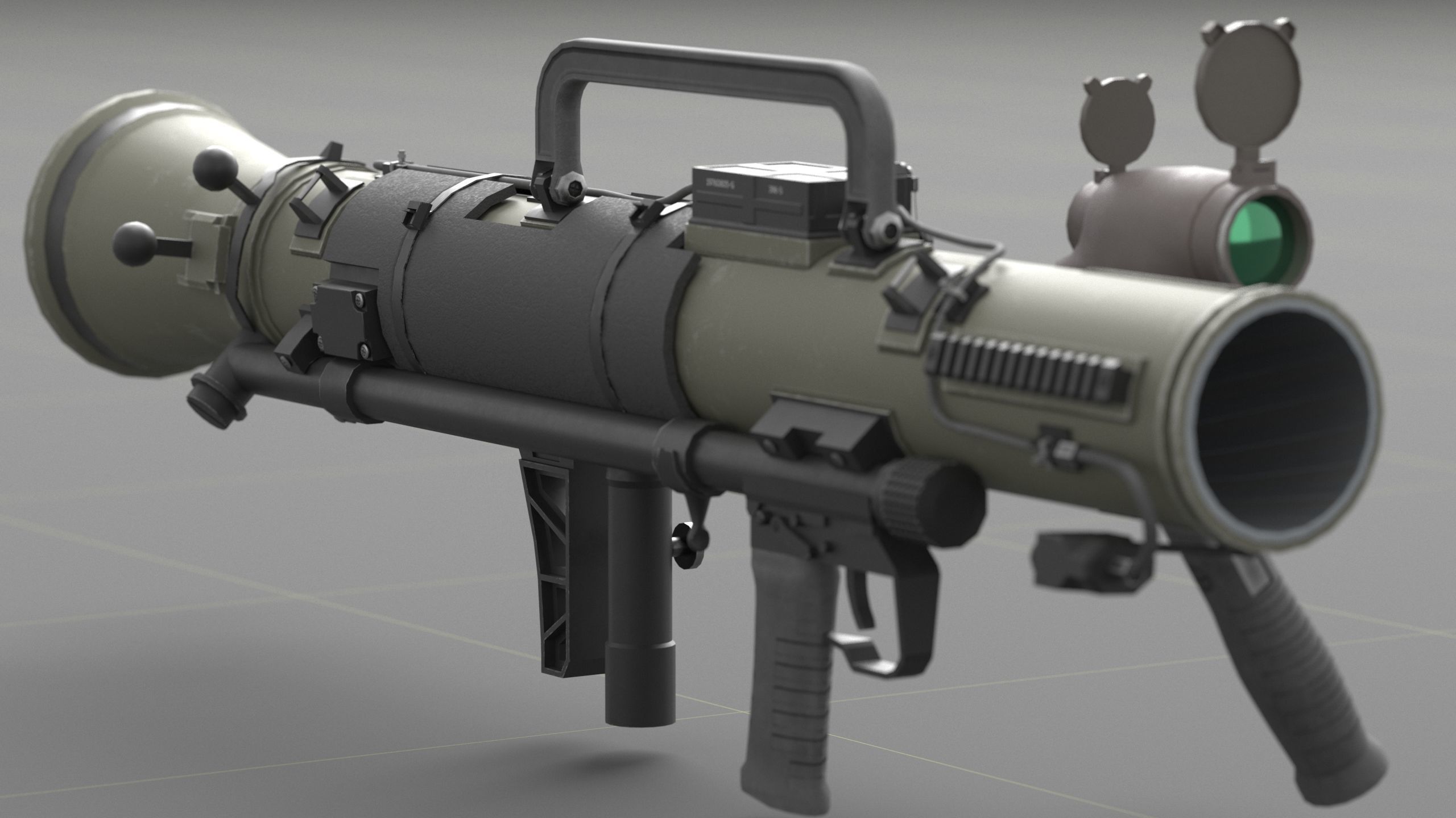 Carl Gustavf- M4 - Recoilless Rifle Low-poly 3D model_32