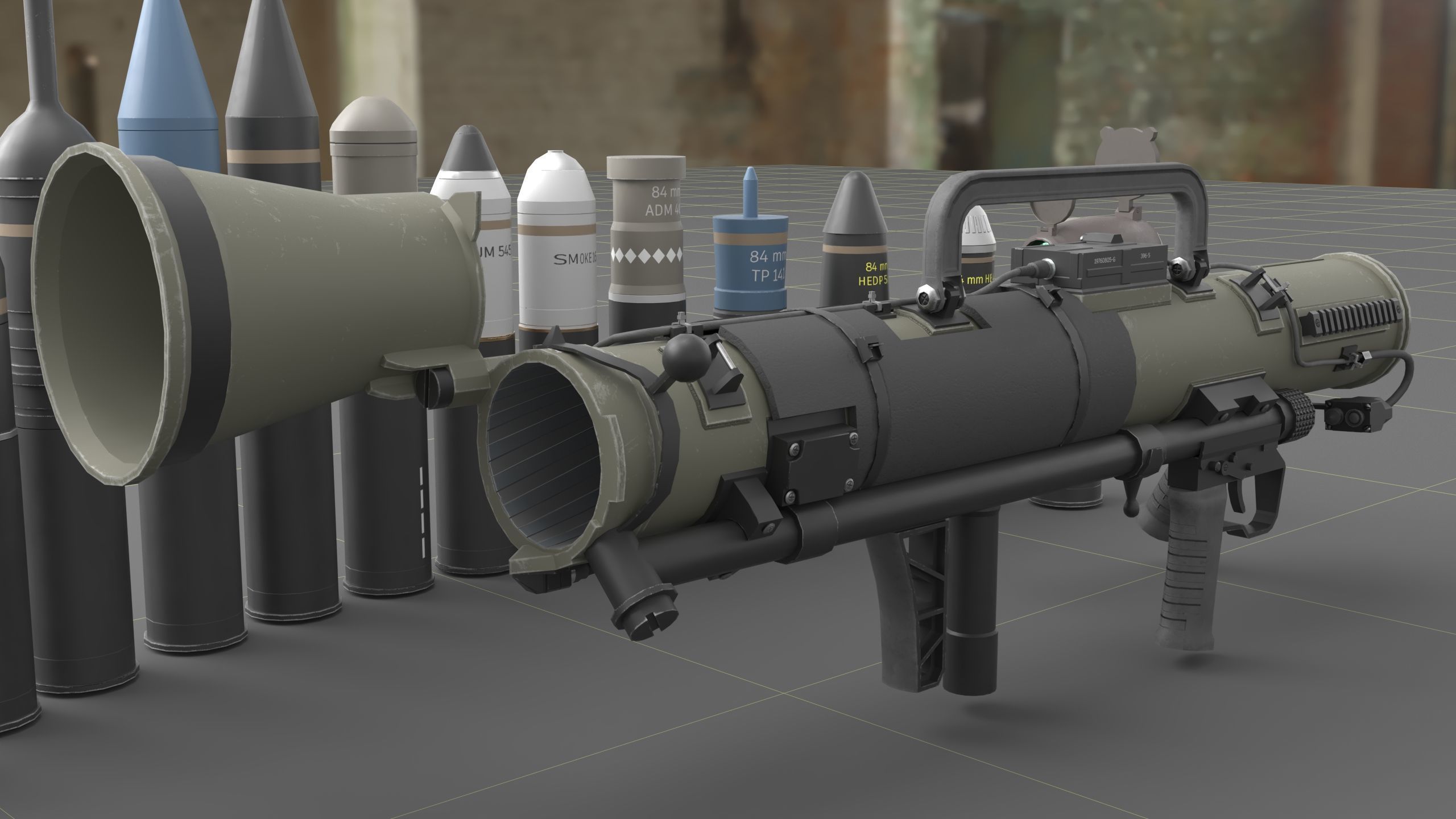 Carl Gustavf- M4 - Recoilless Rifle Low-poly 3D model_24