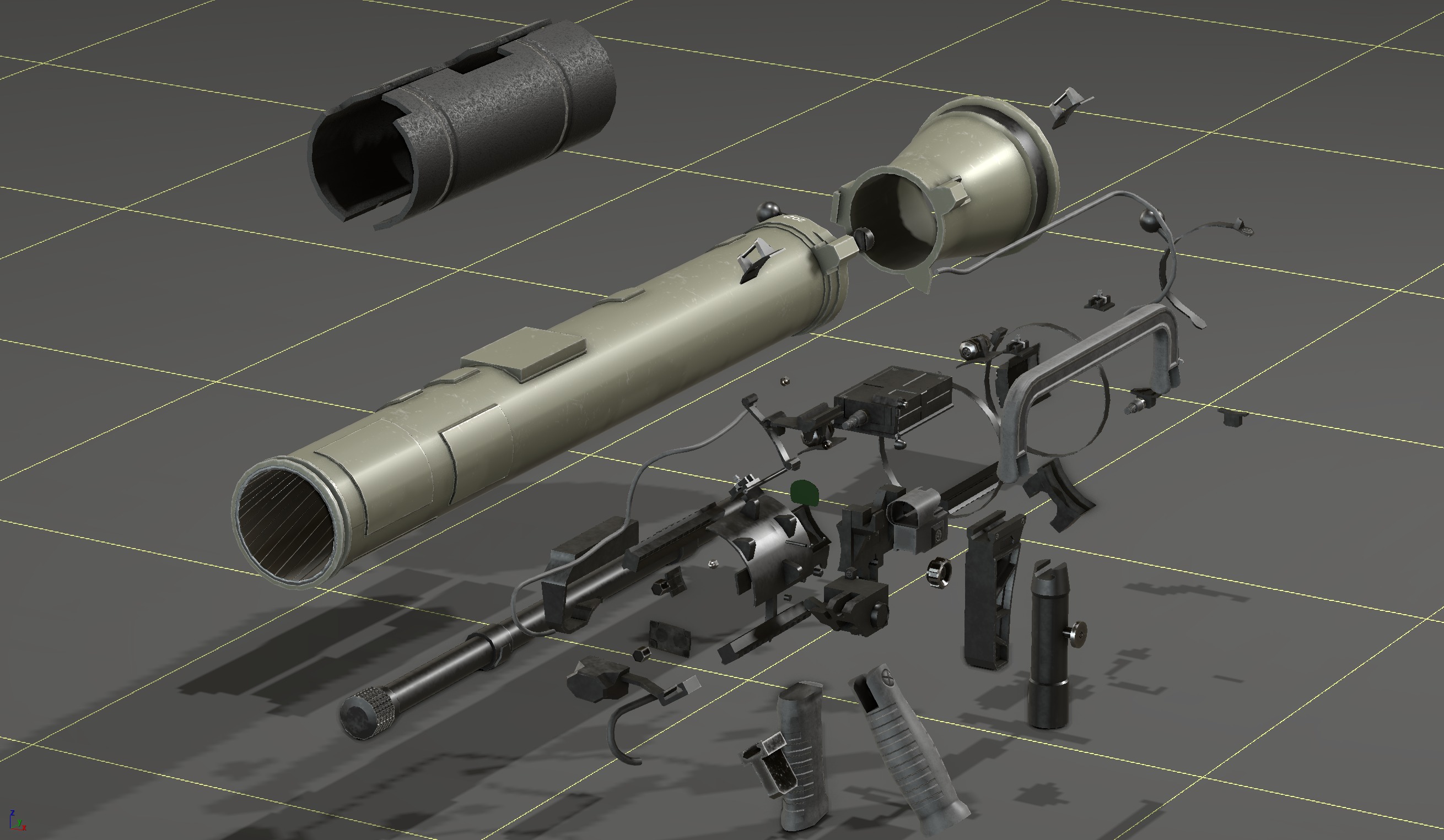 Carl Gustavf- M4 - Recoilless Rifle Low-poly 3D model_37
