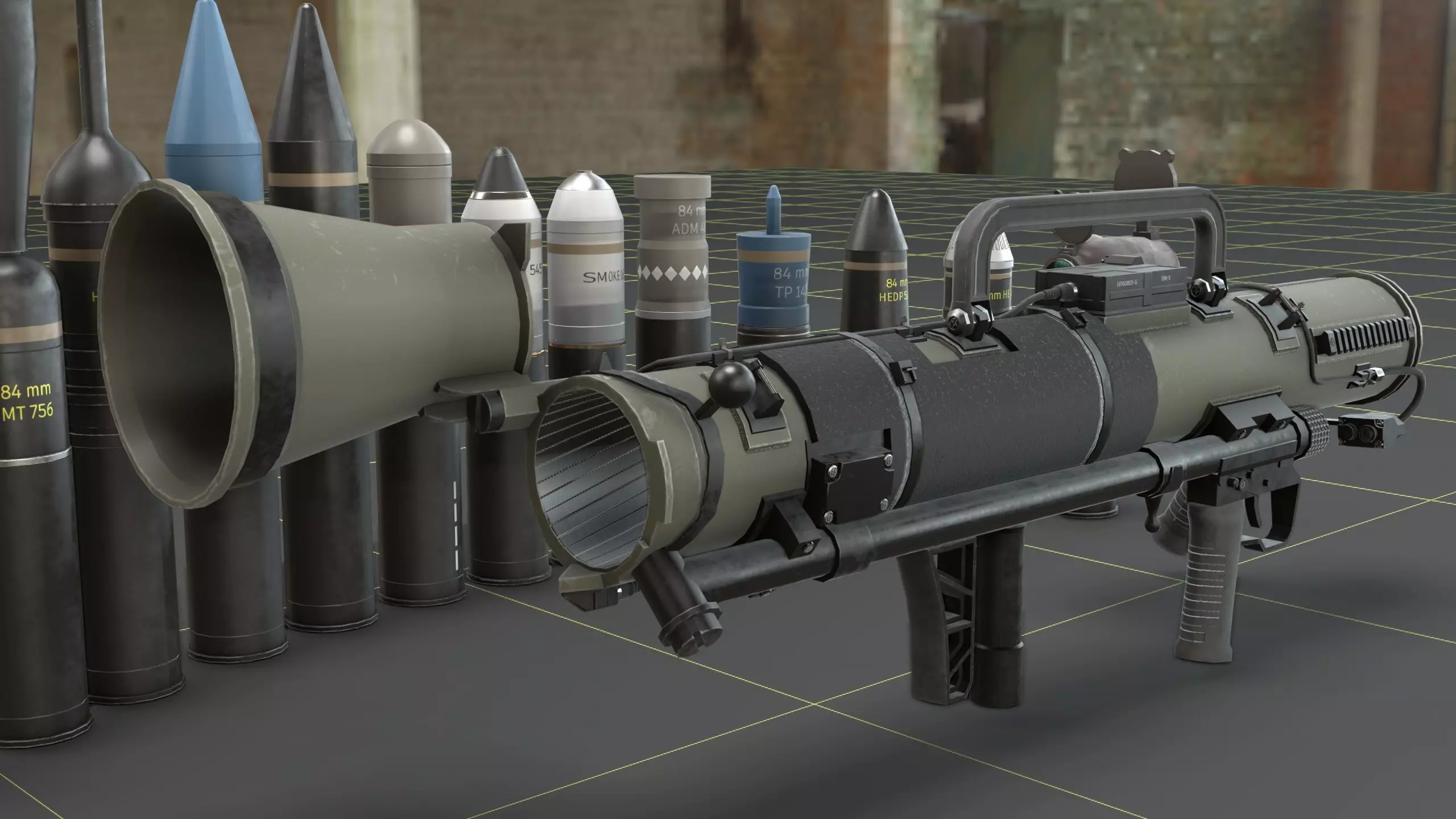Carl Gustavf- M4 - Recoilless Rifle Low-poly 3D model_0