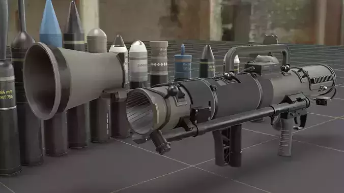 Carl Gustavf- M4 - Recoilless Rifle Low-poly 3D model