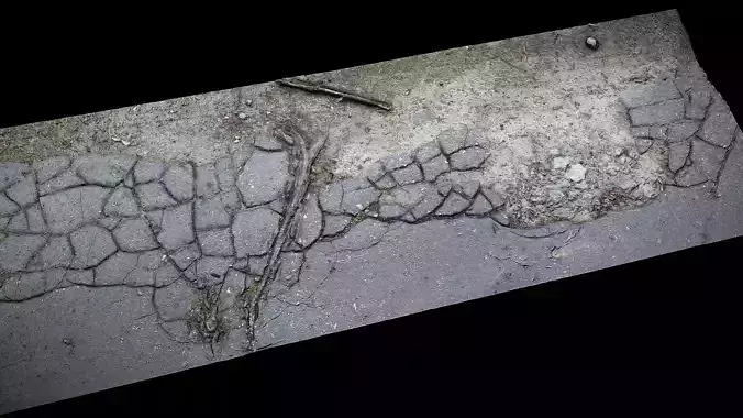 destroyed road cracked asphalt part2 photogrammetry