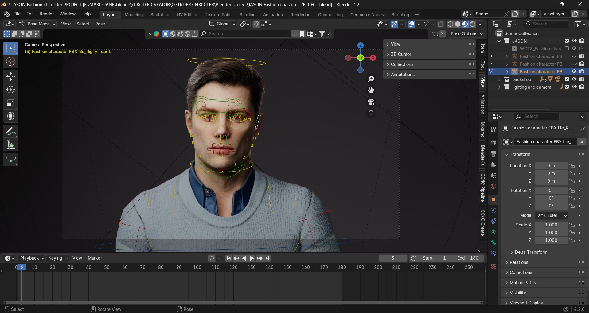 Jason Fashion Character 3D model_17