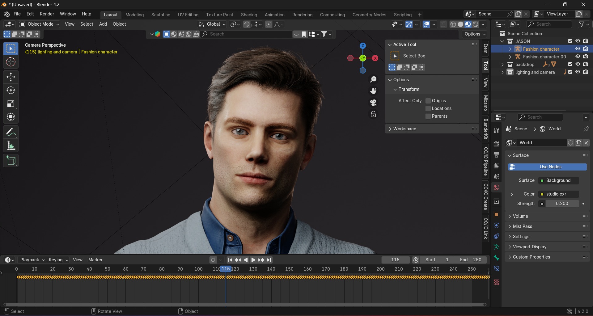 Jason Fashion Character 3D model_16