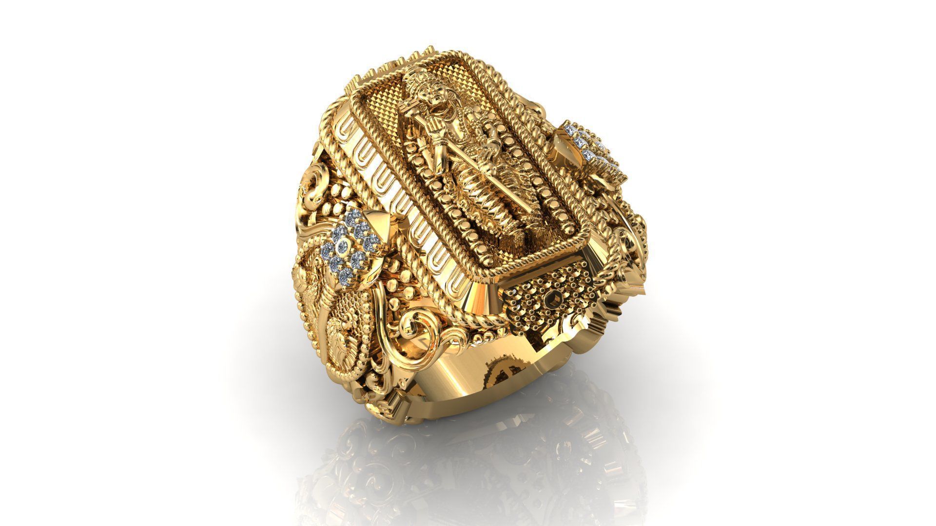Murugan gents ring  3D print model_1