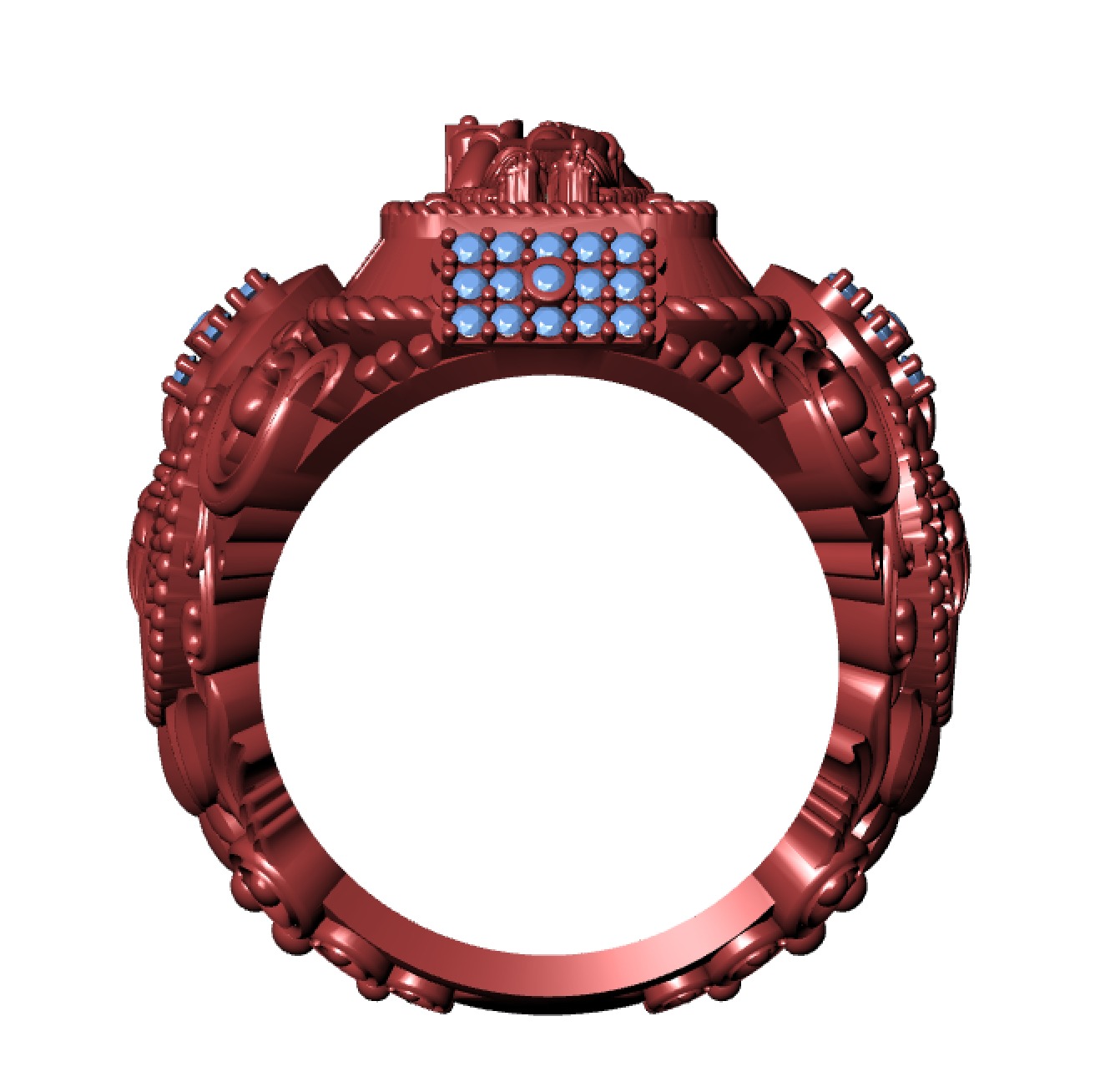Murugan gents ring  3D print model_4