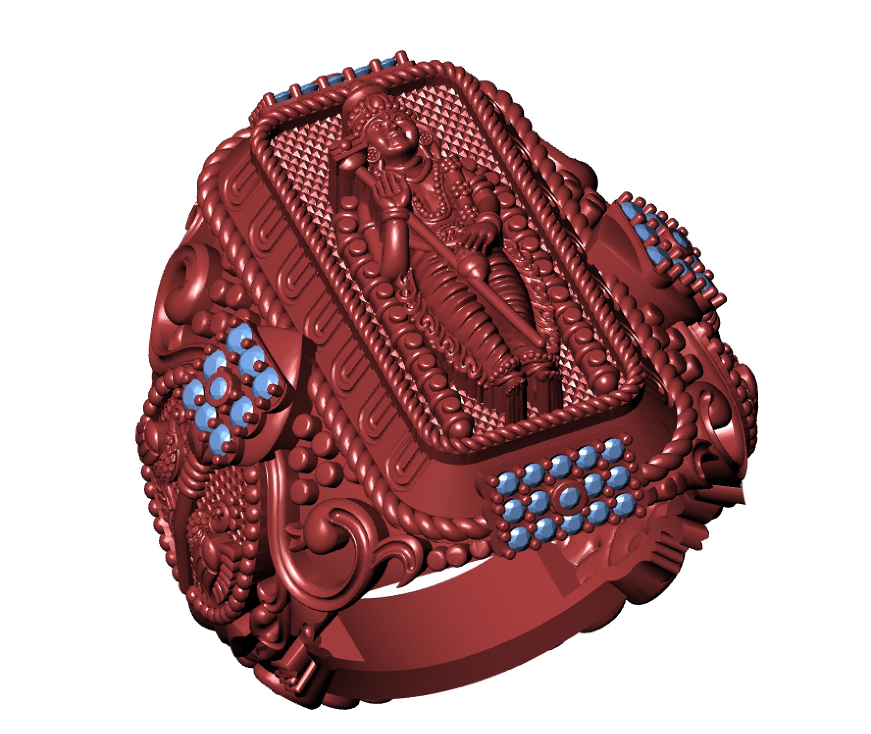 Murugan gents ring  3D print model_3