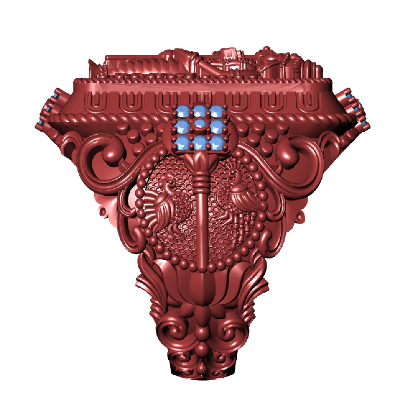 Murugan gents ring  3D print model_5