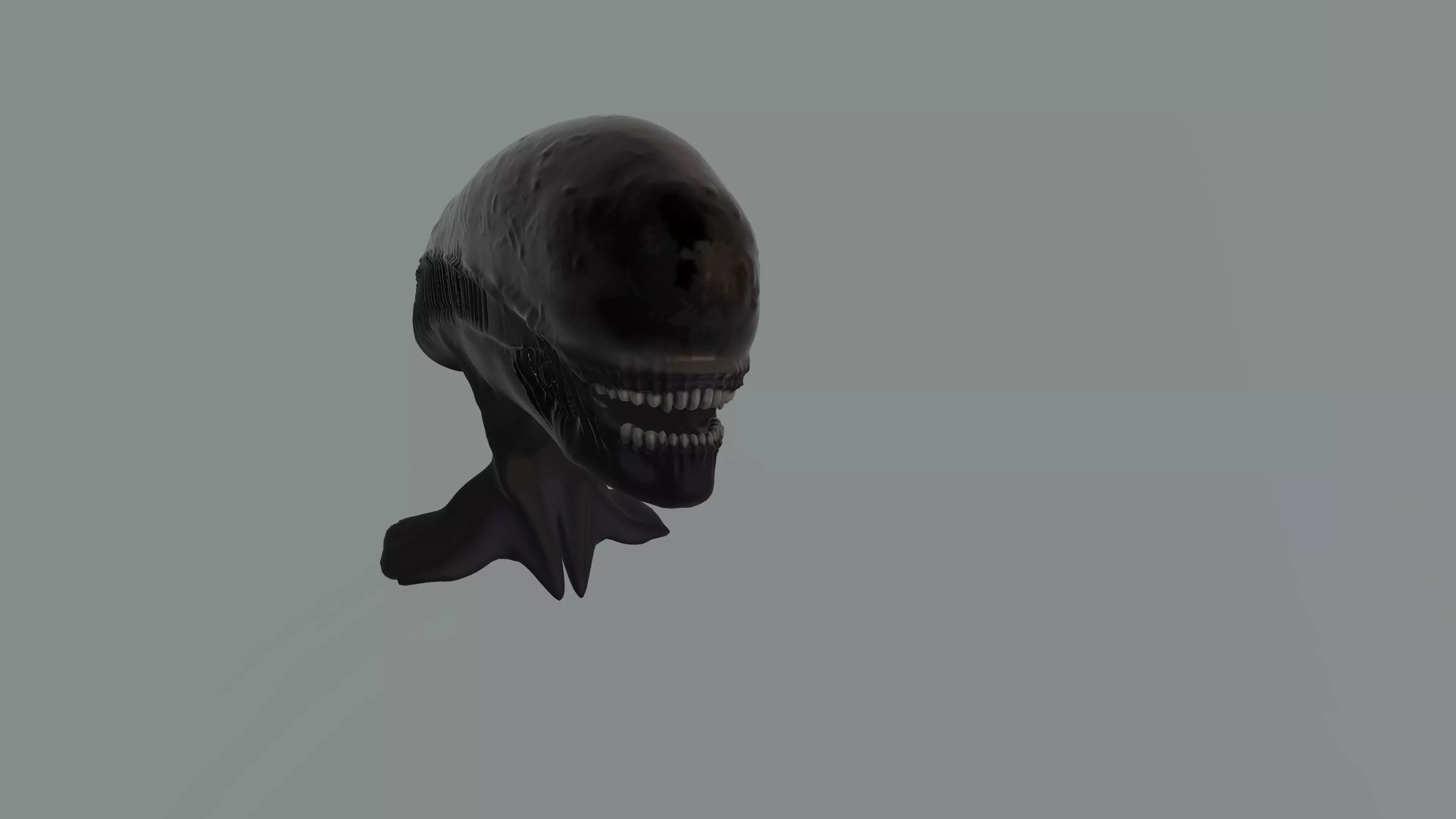 xenomorph head sculpt 3D model_0