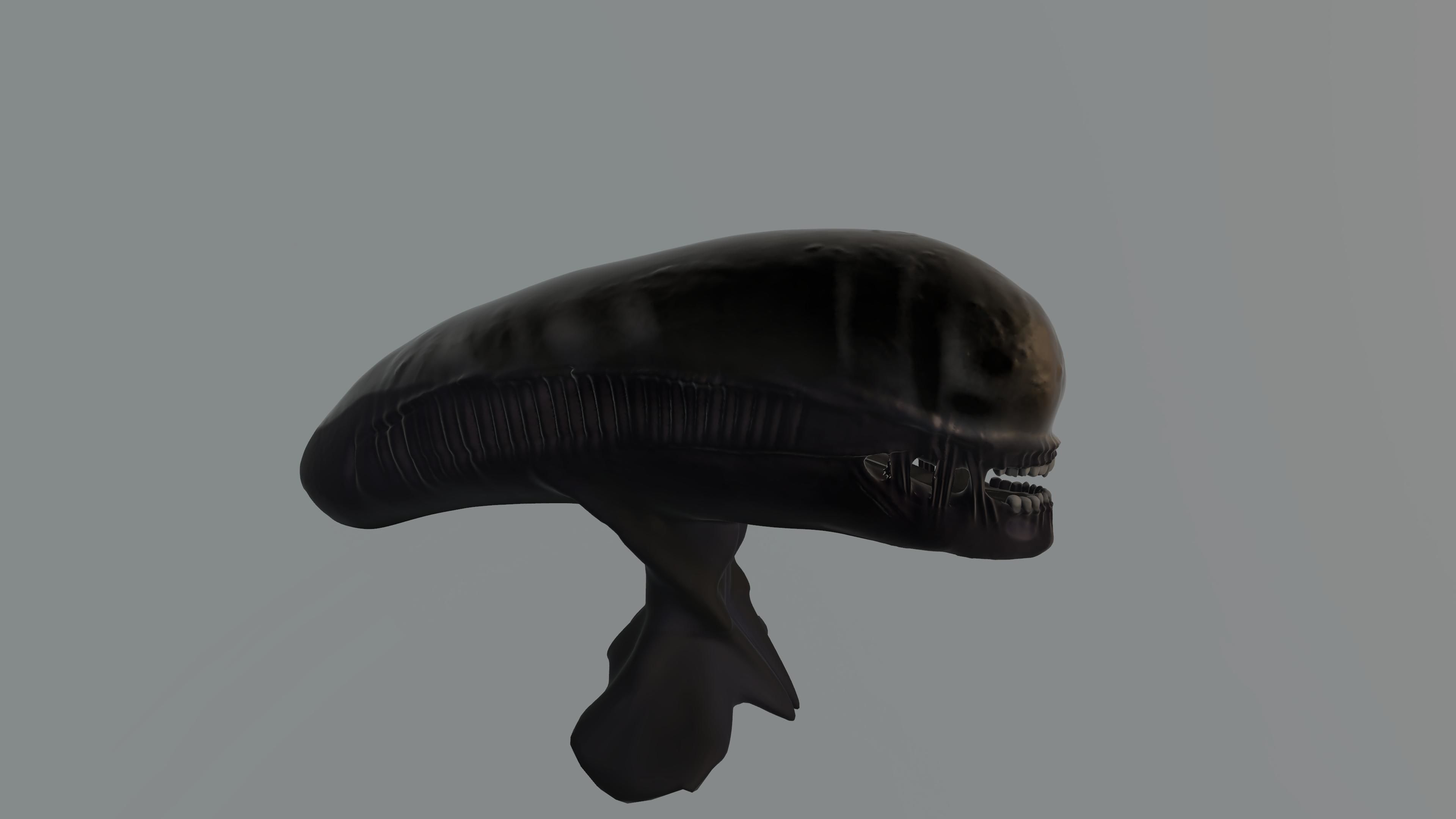 xenomorph head sculpt 3D model_1
