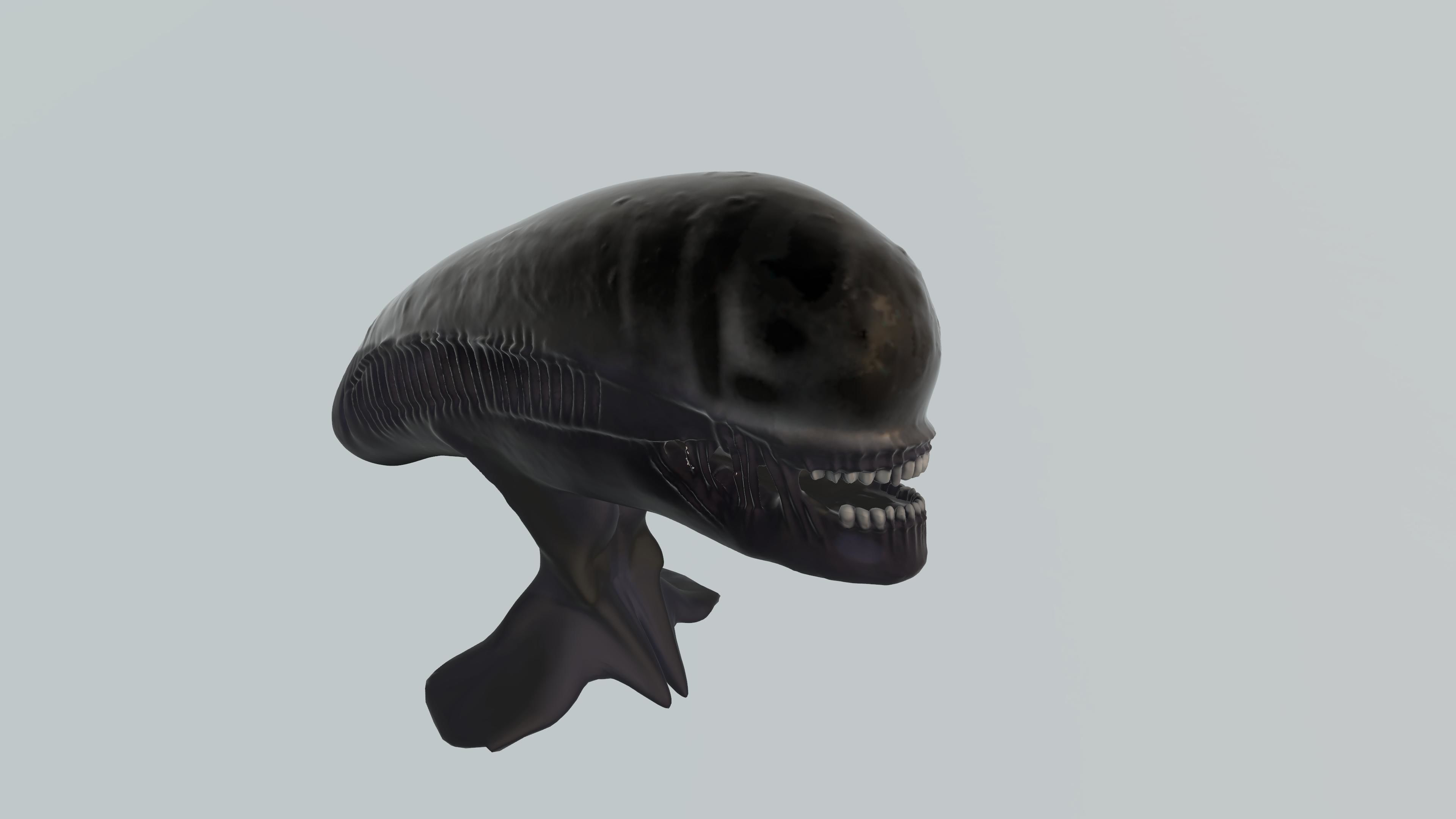 xenomorph head sculpt 3D model_3