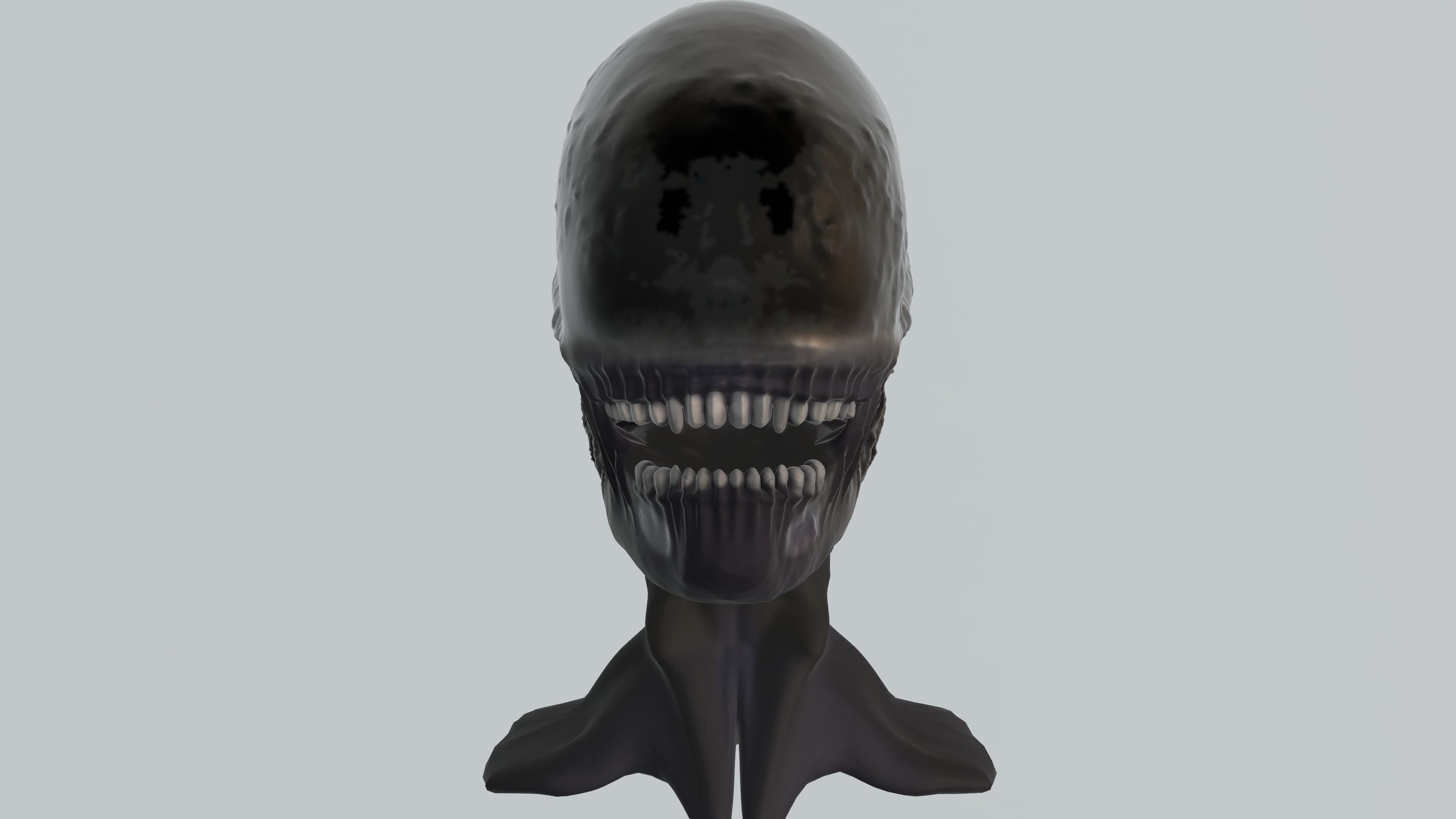 xenomorph head sculpt 3D model_4