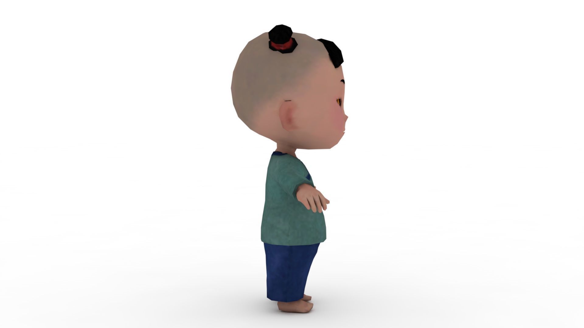 Cartoon boy 3D model_4