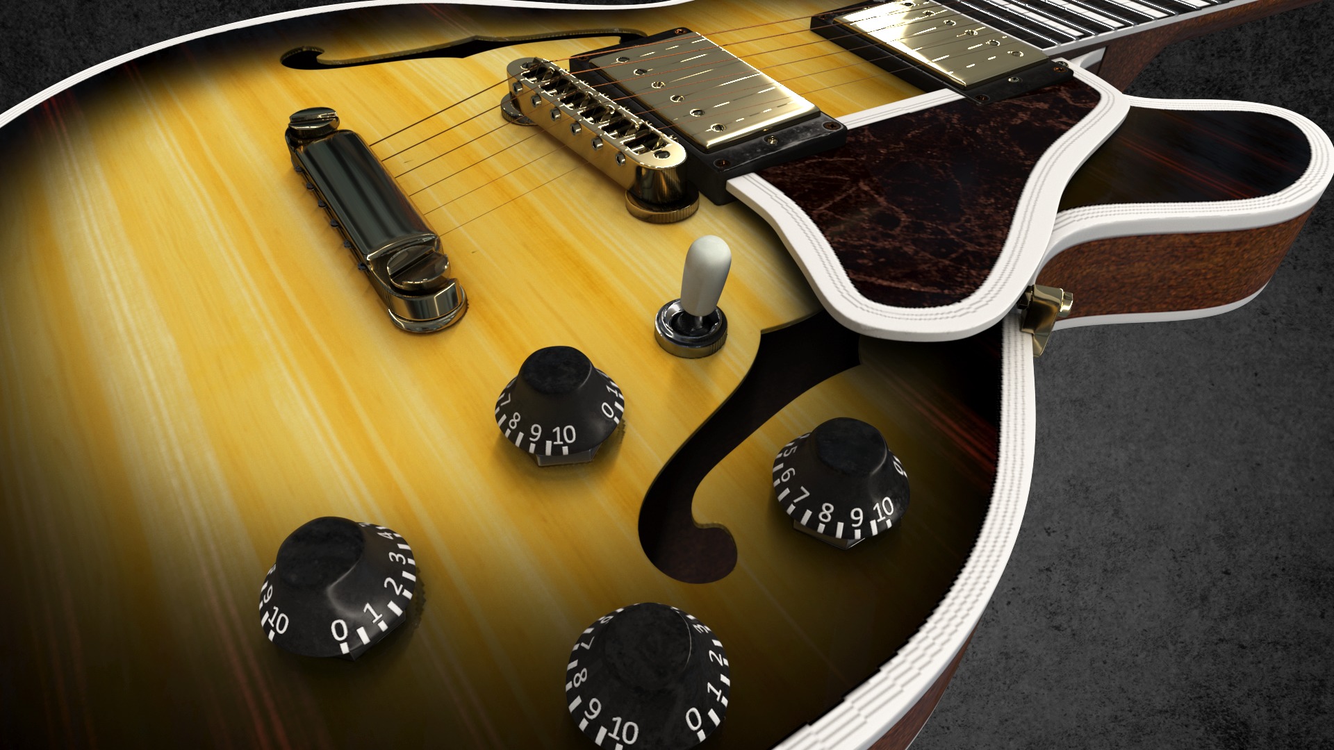 Gibson CS356 Low-poly 3D model_8