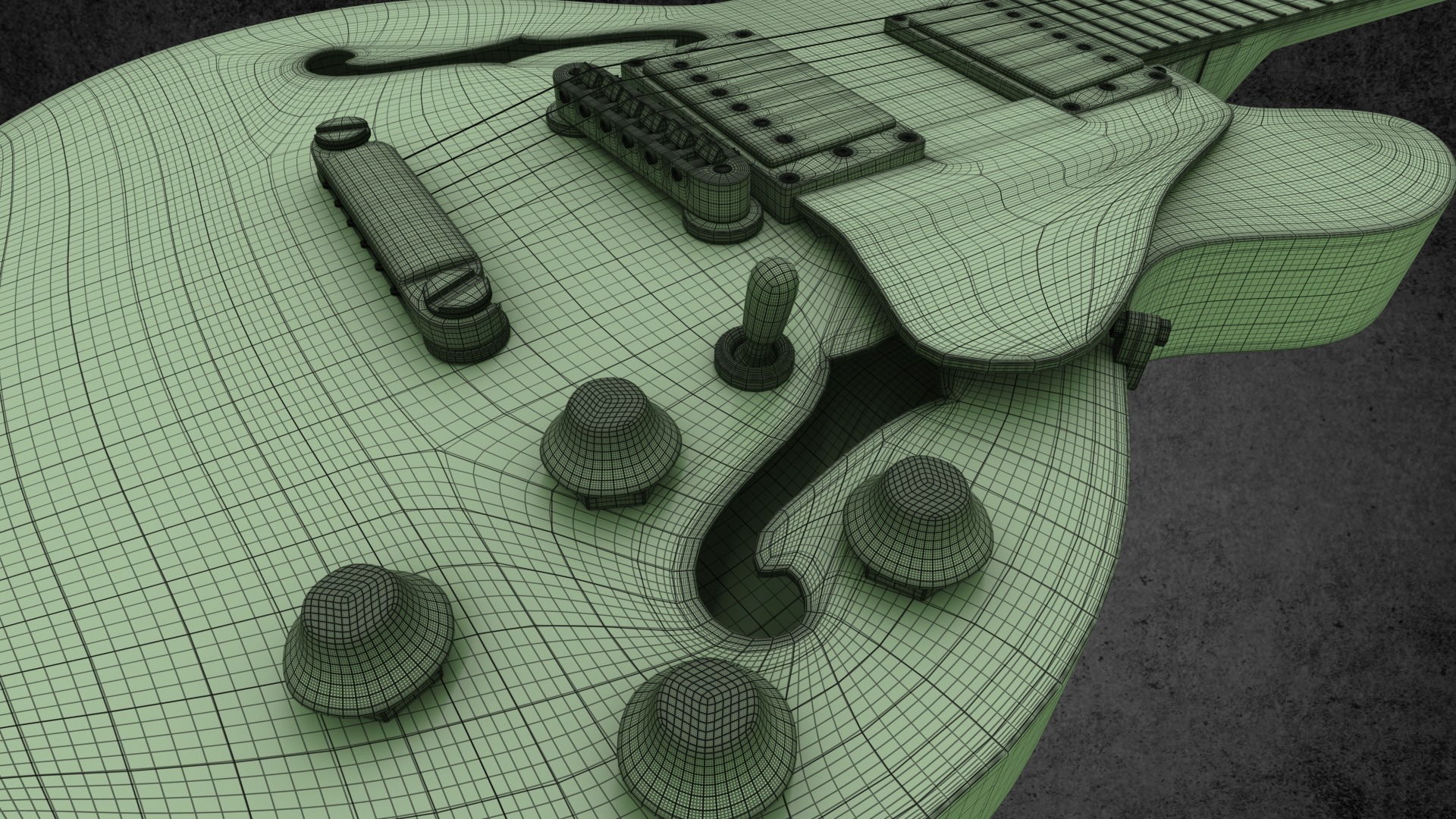 Gibson CS356 Low-poly 3D model_9
