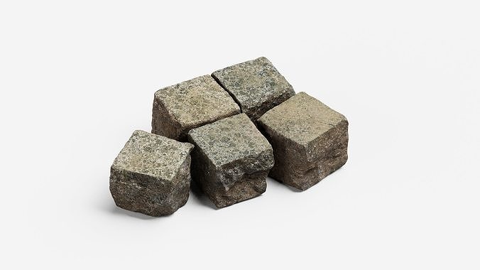 Pavestone Cobblestone High Poly PBR 3D model