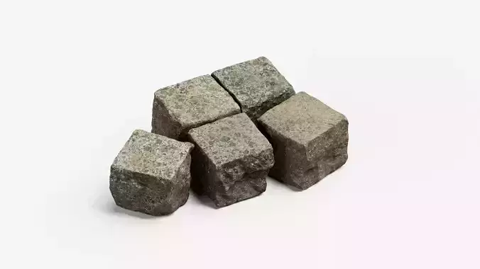 Pavestone Cobblestone High Poly PBR 3D model