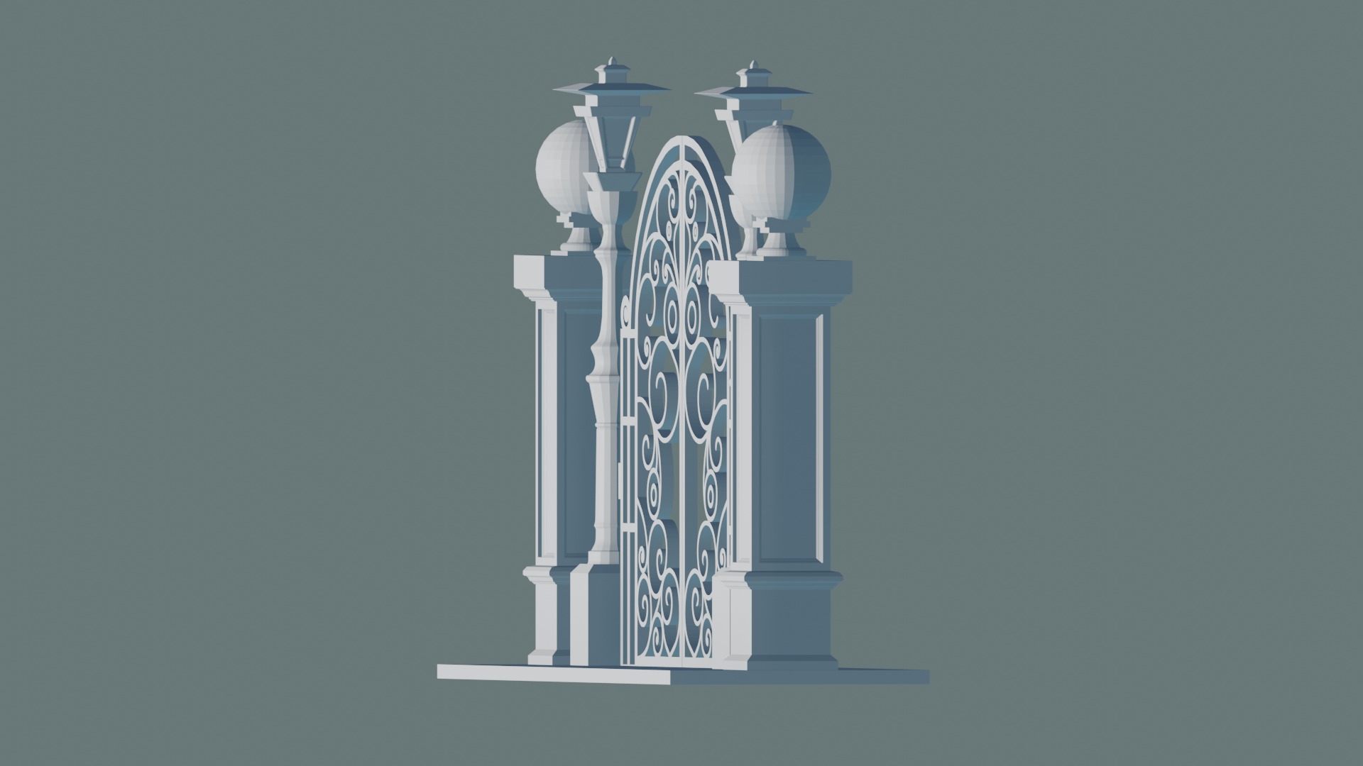 Gateway Exterior Mansion Gate 3D print model_5