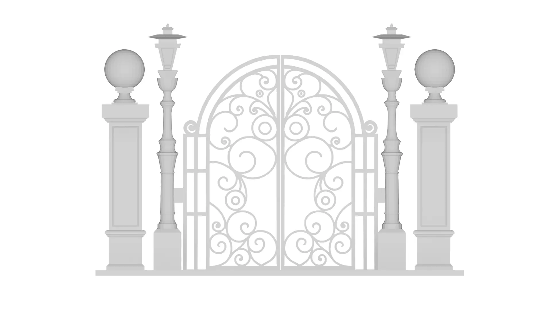 Gateway Exterior Mansion Gate 3D print model_0