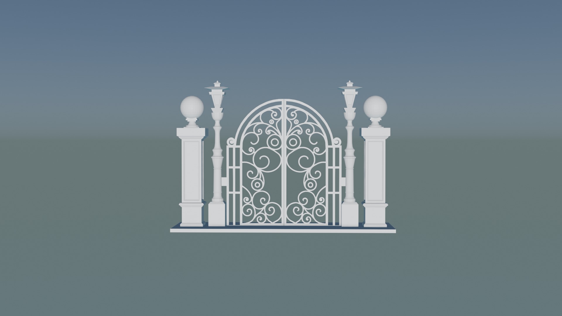 Gateway Exterior Mansion Gate 3D print model_2