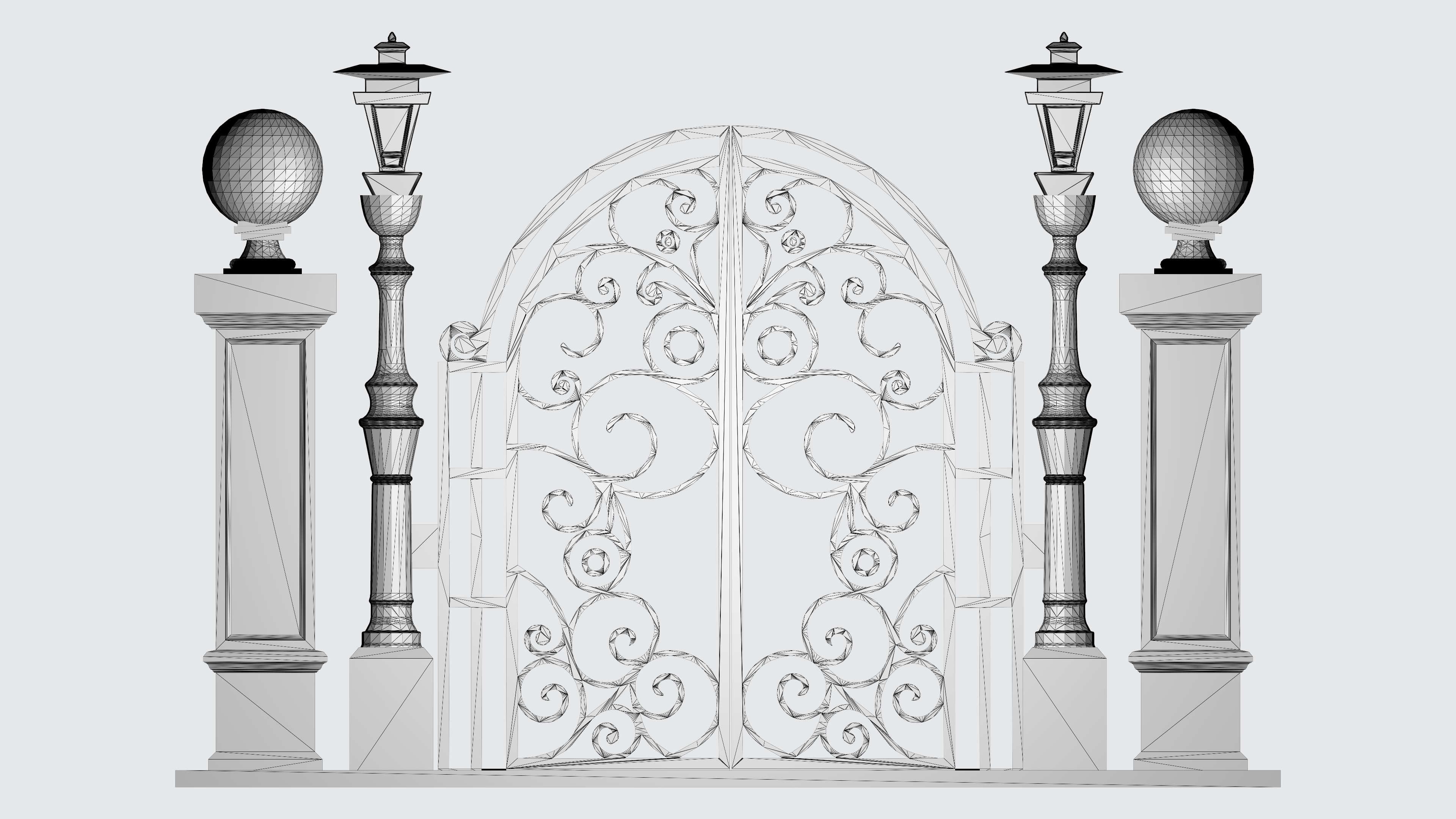 Gateway Exterior Mansion Gate 3D print model_4