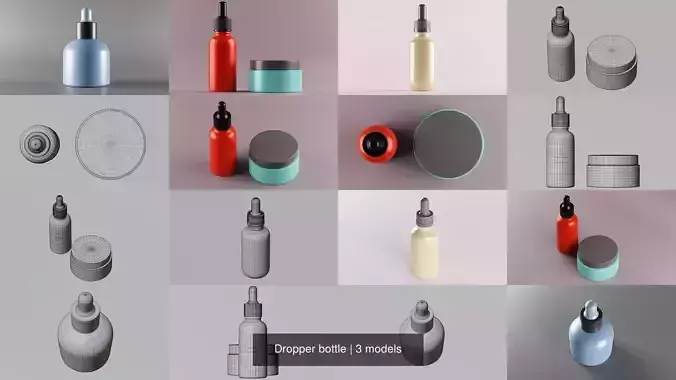Dropper bottle 3D Model Collection