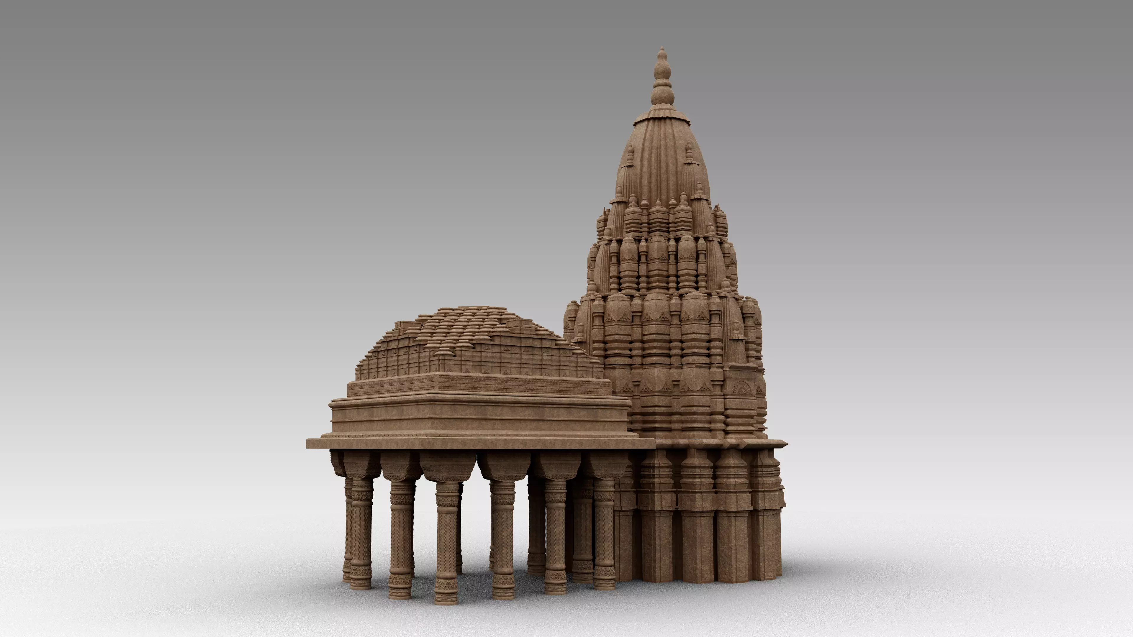 Ratneshwar Mahadev Temple - Game and Movie Ready Low-poly model Low-poly 3D model_0