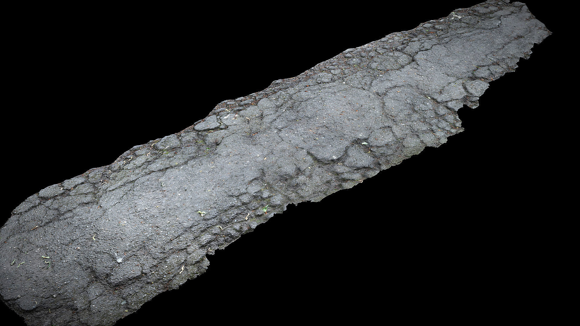 destroyed road cracked asphalt part6 Photogrammetry Low-poly 3D model_3