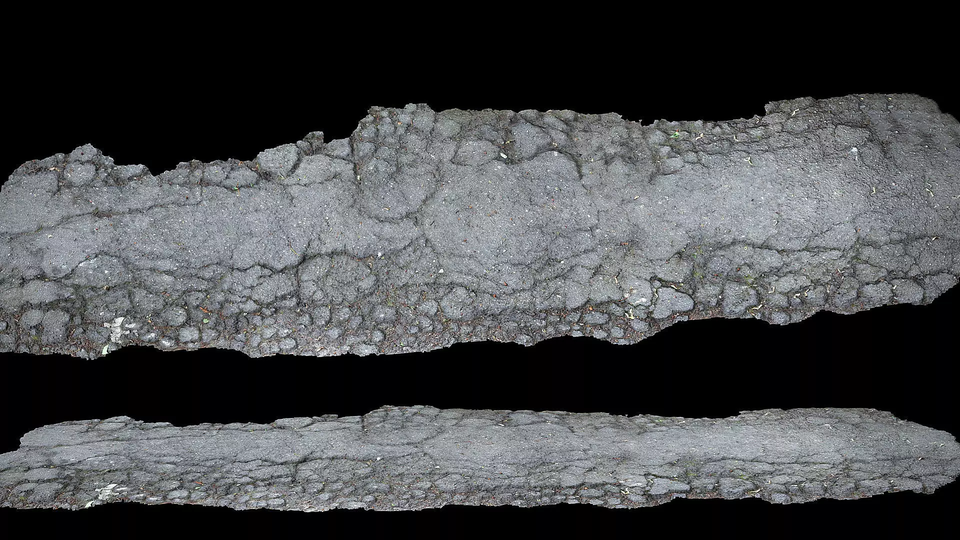 destroyed road cracked asphalt part6 Photogrammetry Low-poly 3D model_0